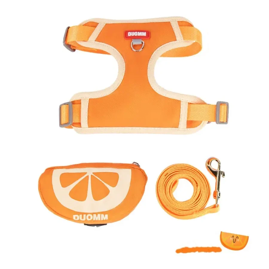 Cute Fruit-Themed Cat Harness With Detachable Backpack